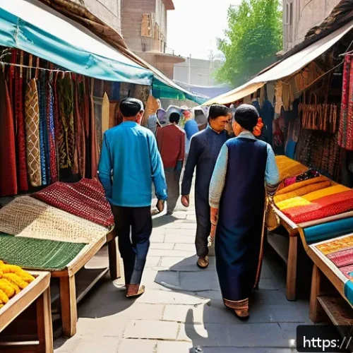 두샨베의 주요 쇼핑 명소 - A vibrant and bustling market scene in Dushanbe&rsquo;s colorful bazaar during the daytime, showcasing a d...