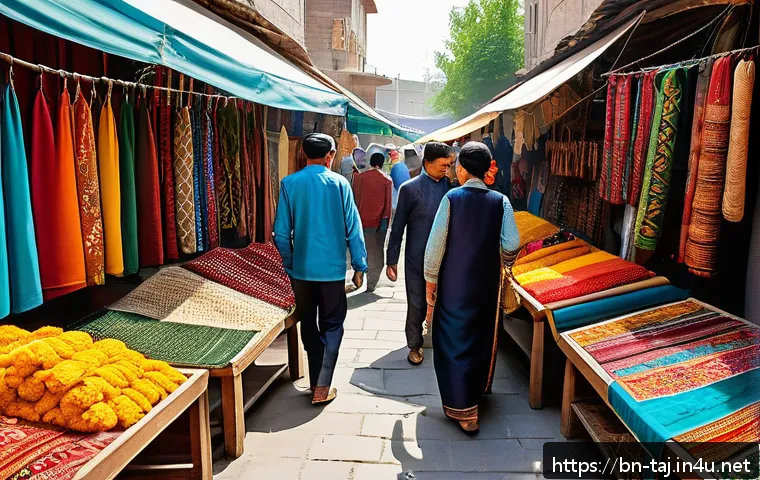 두샨베의 주요 쇼핑 명소 - A vibrant and bustling market scene in Dushanbe’s colorful bazaar during the daytime, showcasing a d...